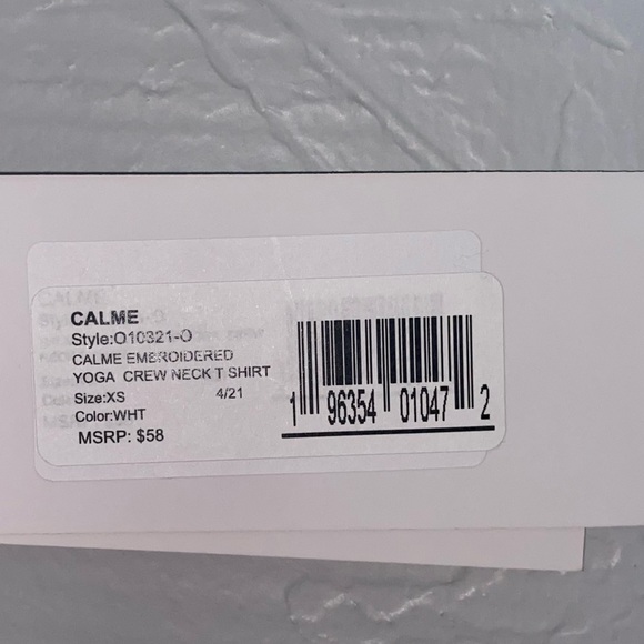 SOLD!!! Johnny Was CALME Embroidered Yoga Crew Neck T-Shirt Size X-Small - Picture 5 of 7